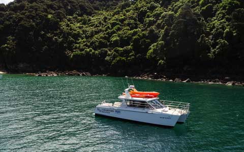 Welcome aboard Taranui, Abel Tasman Charters' power cat.